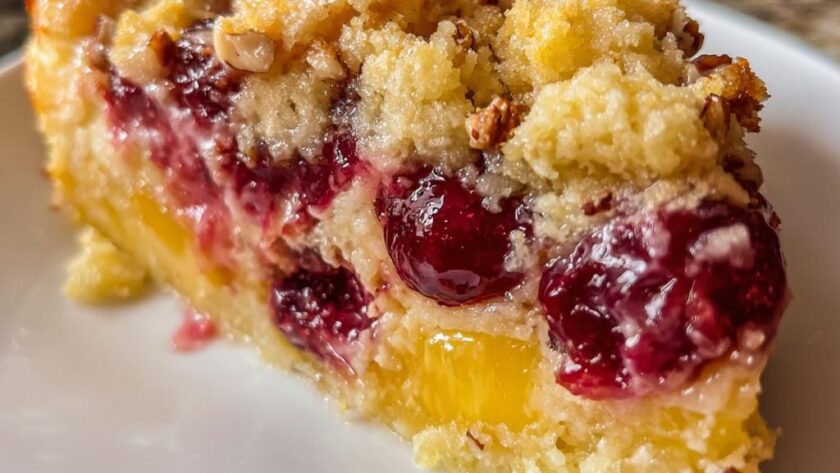 Easy & Delicious recipe for a dump cake for Effortless Desserts