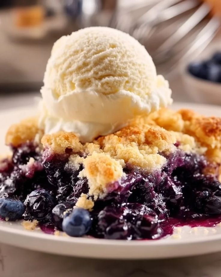 3 Ingredient Blueberry Cobbler
