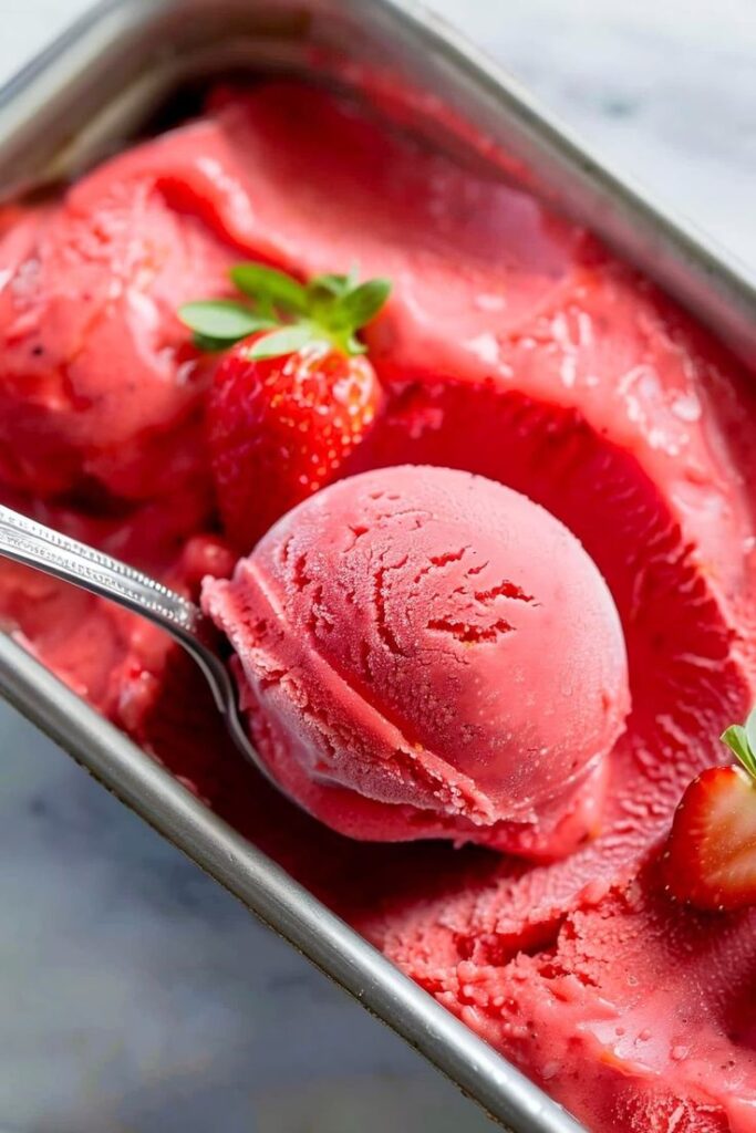 3 Ingredient Strawberry Sorbet