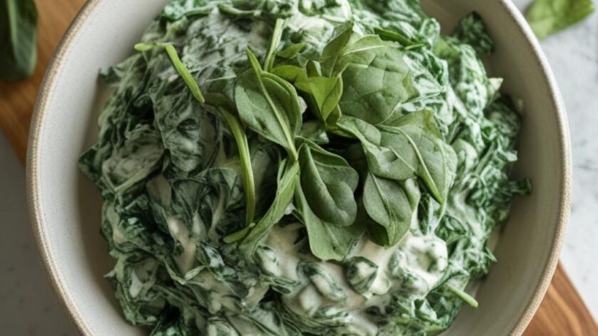 3 ingredient creamed spinach