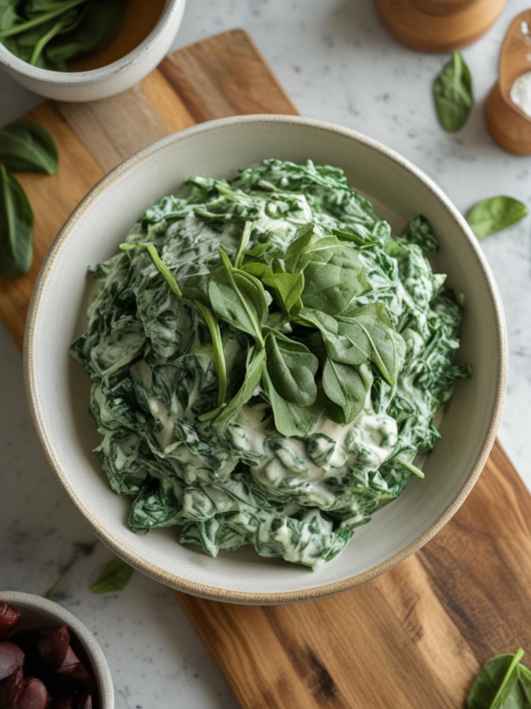 3 ingredient creamed spinach