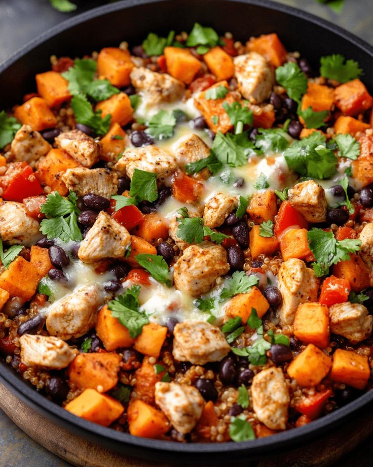 One-Pan Sweet Potato & Black Bean Hash