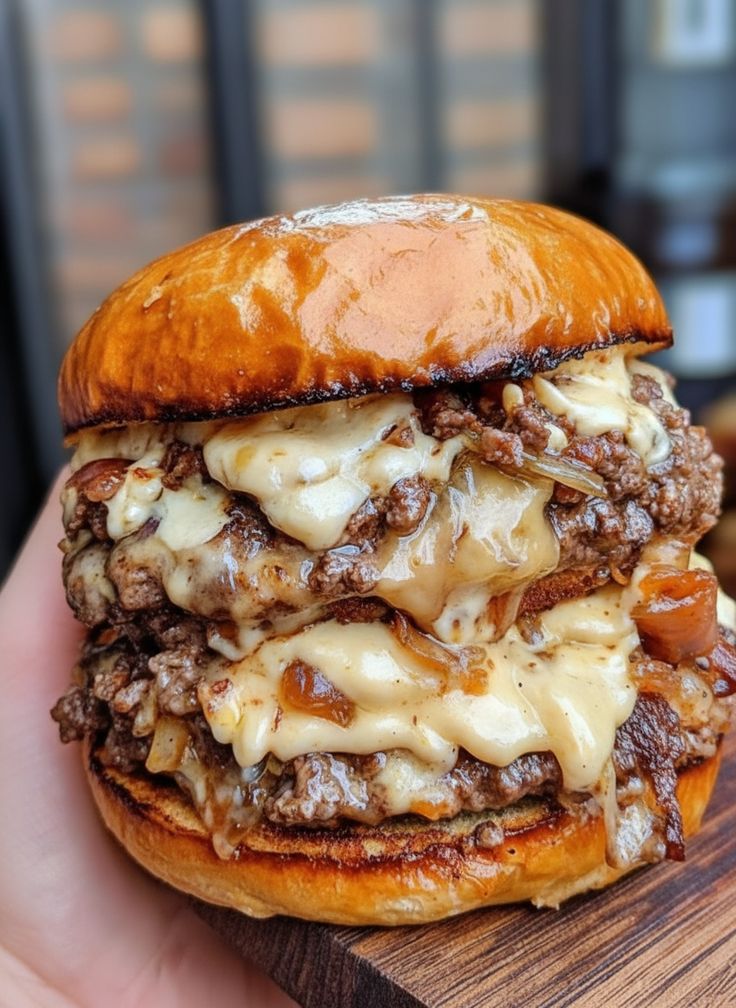 Griddle-Smash Cheeseburgers with Crispy Onions