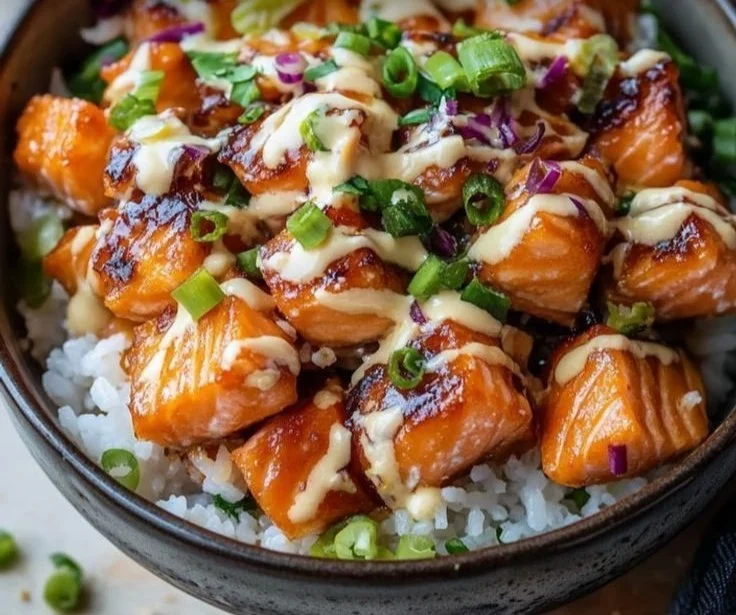 Crispy Salmon and Rice Bowl