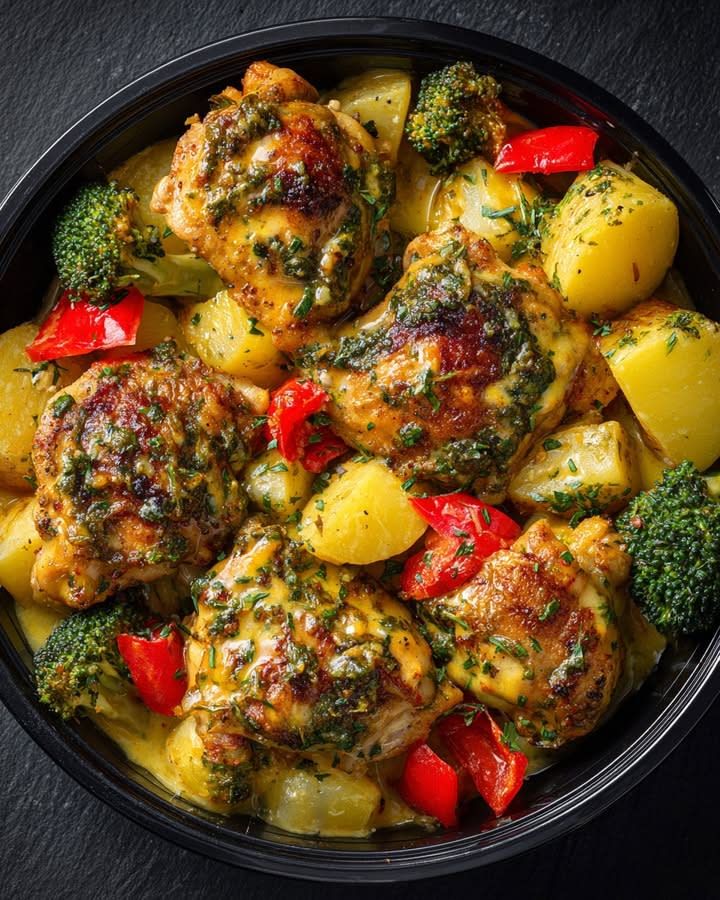 One-Pan Lemon Herb Tofu with Roasted Veggies