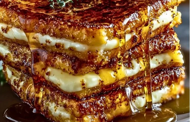 Delicious Crème Brûlée French Toast topped with caramelized sugar