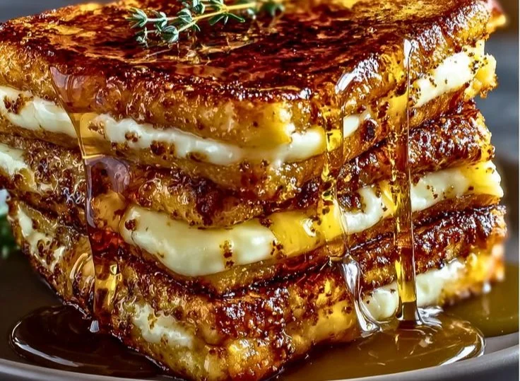 Delicious Crème Brûlée French Toast topped with caramelized sugar
