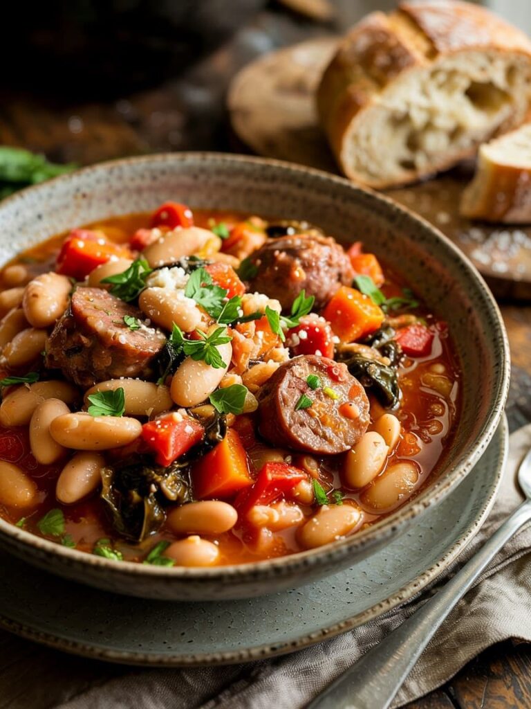 Hearty Tuscan White Bean & Sausage Stew