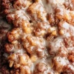 Freshly baked Easy Amish Apple Fritter Bread with apple and cinnamon.