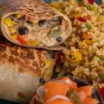 High protein burritos filled with beans, chicken, and fresh vegetables