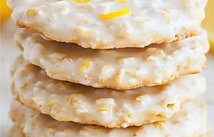 Lemon oatmeal no-bake cookies on a plate, a perfect summer treat.