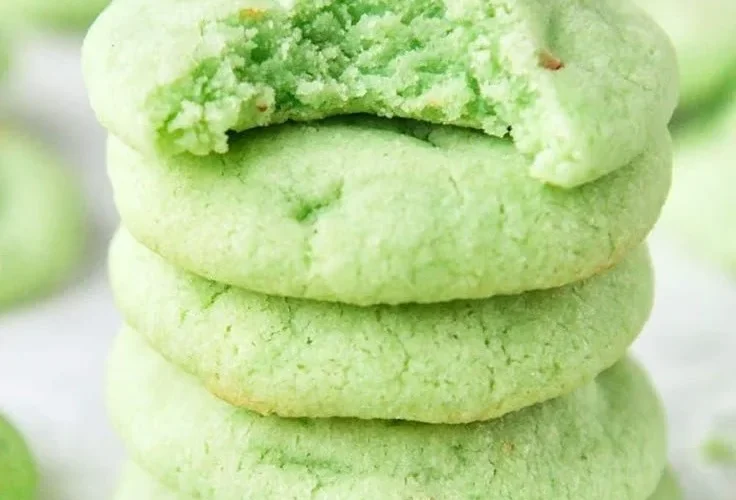 Delicious homemade pistachio pudding cookies on a plate
