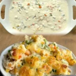 Delicious Chicken Biscuit Casserole served in a baking dish