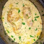 Crock Pot Angel Chicken dish featuring tender chicken in creamy sauce