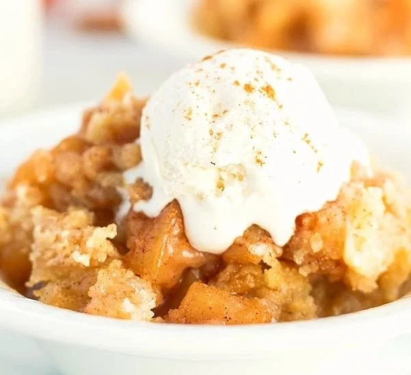 Delicious homemade Apple Dump Cake served in a dish
