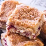 Freshly baked Blackberry Swirl Coffee Cake with blackberries on top