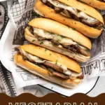 Delicious vegetarian French dip sandwich served with flavorful dipping sauce.