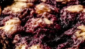 Delicious homemade blackberry dumplings ready to serve