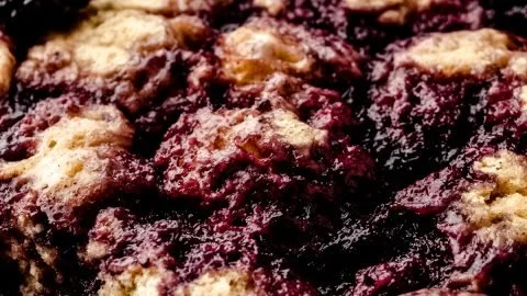 Delicious homemade blackberry dumplings ready to serve
