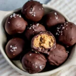Homemade Chickpea Cookie Dough Bites topped with chocolate chips
