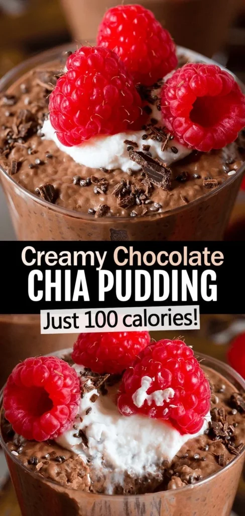 Delicious Chocolate Chia Pudding served in a bowl with toppings.