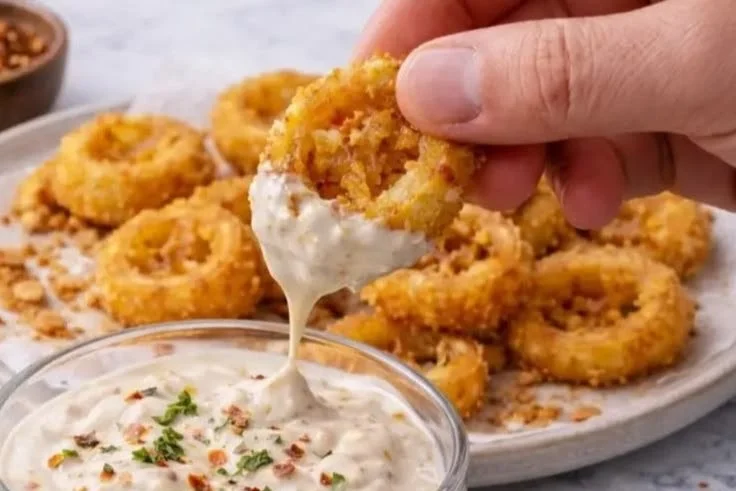 Crispy fried banana peppers served as a tasty appetizer or snack.
