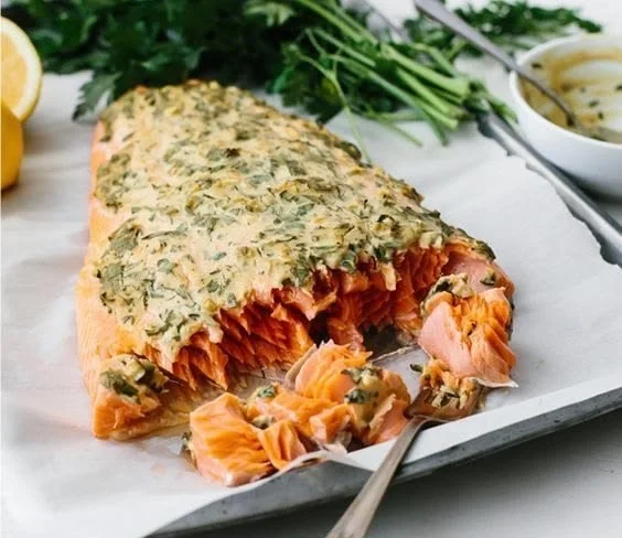 Delicious Dijon Baked Salmon ready for a healthy dinner