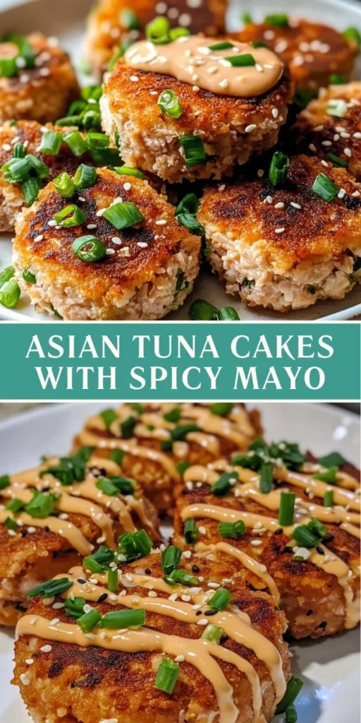 Plate of Easy Asian Tuna Cakes served with spicy mayo sauce