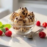 Frozen Greek yogurt peanut butter bites on a plate