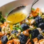 Honey Sweet Potato Summer Salad served in a bowl with fresh ingredients