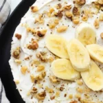 Delicious Paleo Banana Cream Pie served on a plate