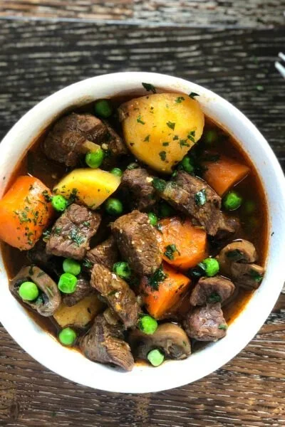 Delicious slow cooker dinner meal prepared with fresh ingredients.