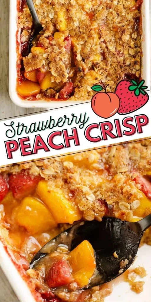 Delicious Strawberry Peach Crisp dessert for summer gatherings.