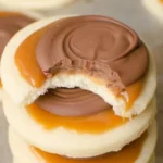 Delicious Twix Cookies with caramel, cookie, and chocolate layers