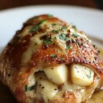 Apple and Brie stuffed chicken recipe showcasing a deliciously cooked dish.
