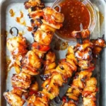 Easy BBQ pineapple chicken kabobs ready for grilling