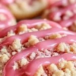 Delicious homemade strawberry crunch cookies with a crunchy topping