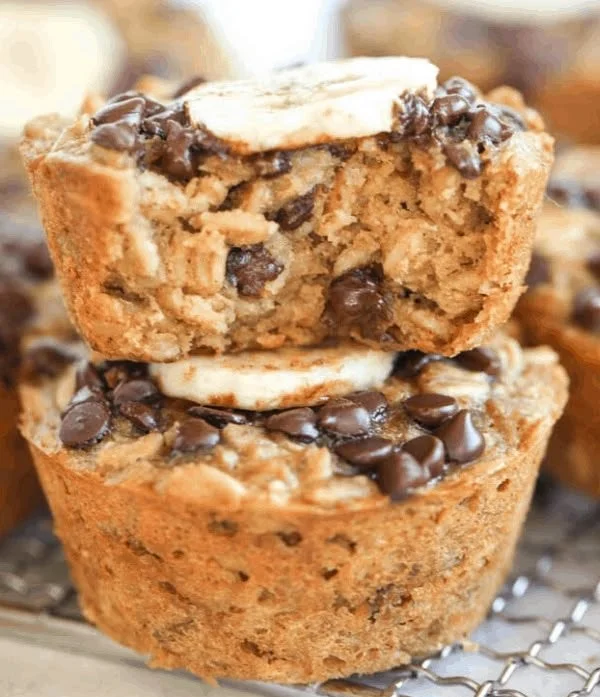 Delicious peanut butter banana oatmeal cups baked to perfection