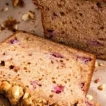 Delicious slice of easy peanut butter jelly snack bread on a plate
