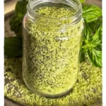 Homemade basil salt for a flavorful seasoning boost.