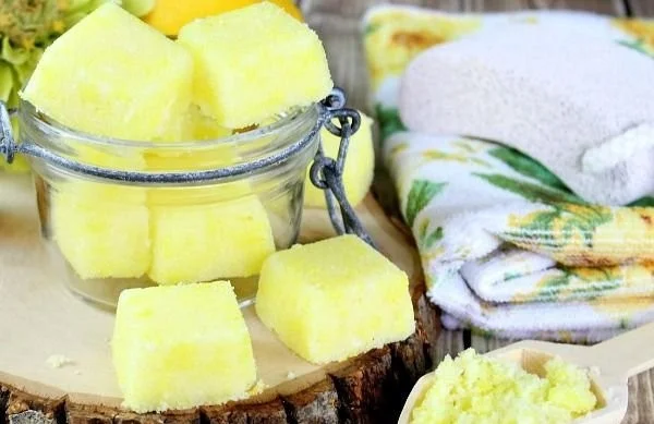 Lemon Sugar Scrub recipe for glowing skin and exfoliation