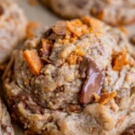 Easy Peanut Butter Butterfinger Cookies with chocolate chunks