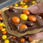 Delicious homemade Reese's Bark with chocolate and peanut butter layers.