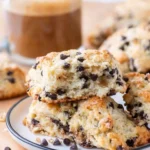 Bakery-style chocolate chip scones fresh from the oven