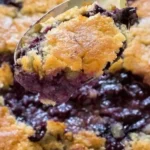 Delicious Southern blueberry cobbler fresh from the oven