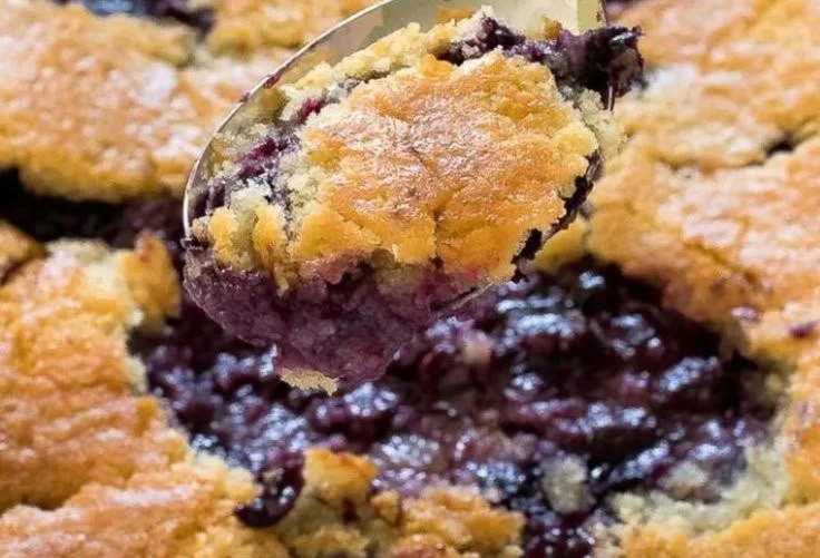 Delicious Southern blueberry cobbler fresh from the oven