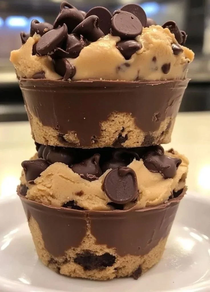 Easy chocolate chip cookie dough cups recipe