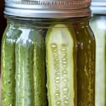 Copycat Claussen Crunchy Dill Pickles recipe ingredients and finished pickles