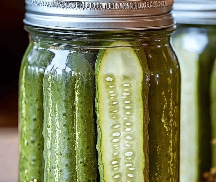 Copycat Claussen Crunchy Dill Pickles recipe ingredients and finished pickles