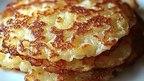 Crispy German potato pancakes served with sour cream and chives.